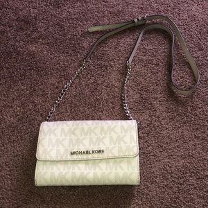 Authentic Michael Kors white monogrammed crossbody